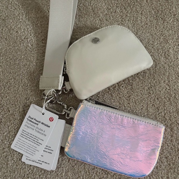 Lululemon Athletica Iridescent/Bone Dual Pouch Wristlet NWT - Picture 1 of 6